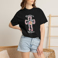 Blooming in His Grace Floral Cross T-Shirt