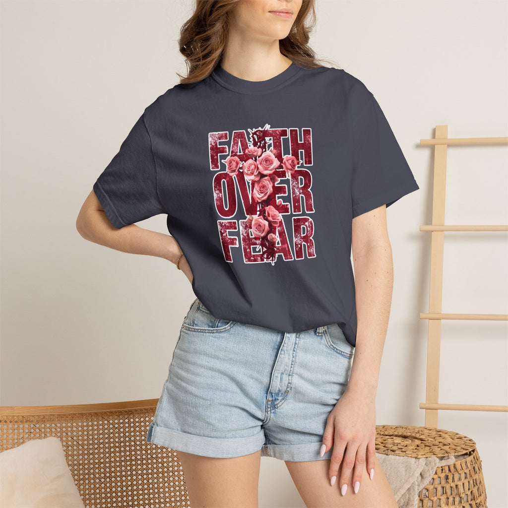 Faith Over Fear T-Shirt — Floral Inspirational Christian Tee