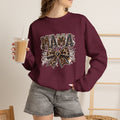 Mama Leopard Bow Crewneck Sweatshirt — Feminine Leopard Print Mama Pullover