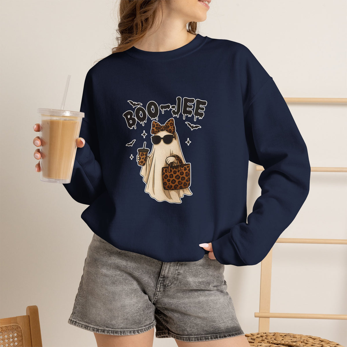 Boo-Jee Ghost Pug Sweatshirt — Cute Halloween Dog Crewneck