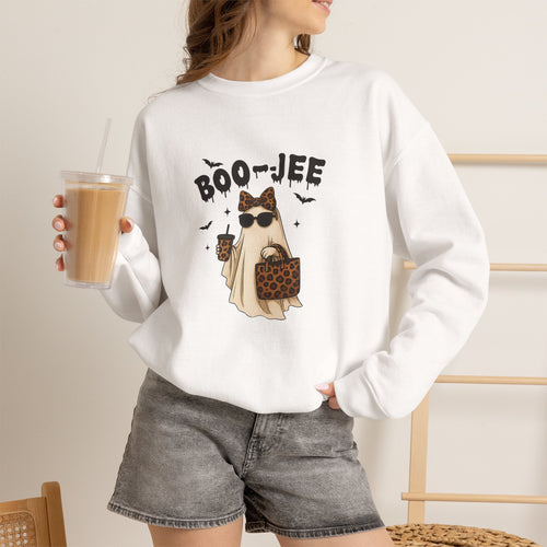 Boo-Jee Ghost Pug Sweatshirt — Cute Halloween Dog Crewneck