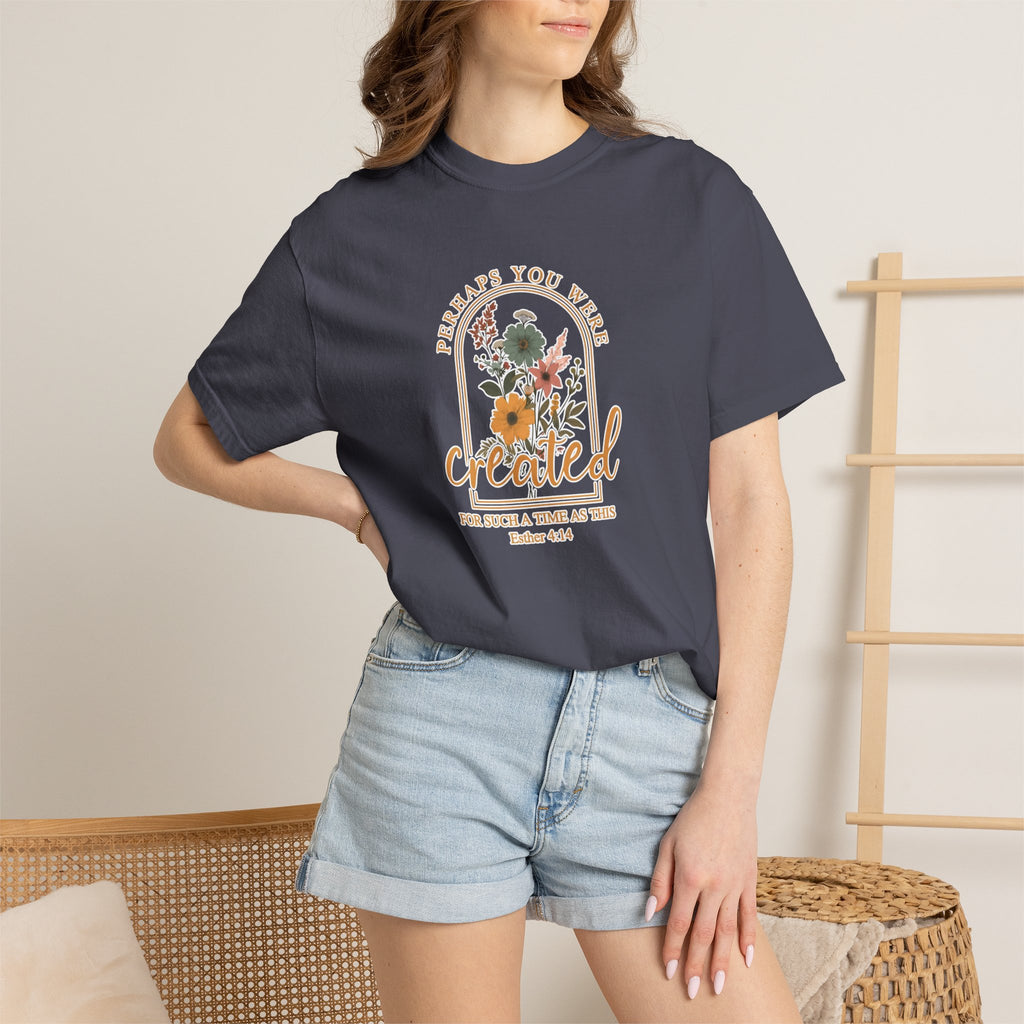 Created Floral T-Shirt — 'Made & Loved' Inspirational Christian Tee