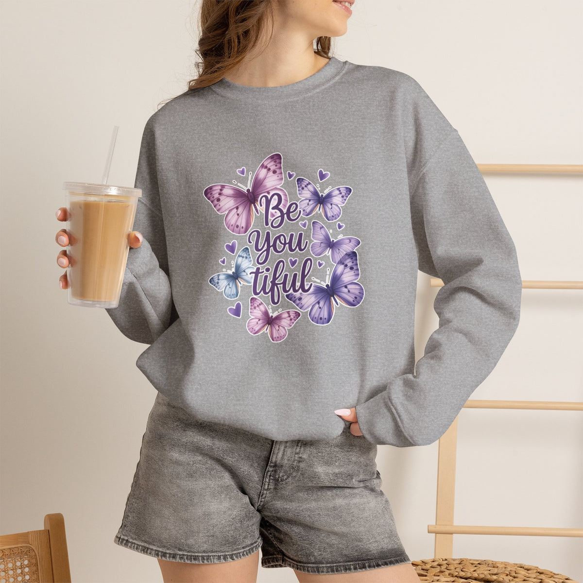 Butterfly "Be You Tiful" Crewneck Sweatshirt