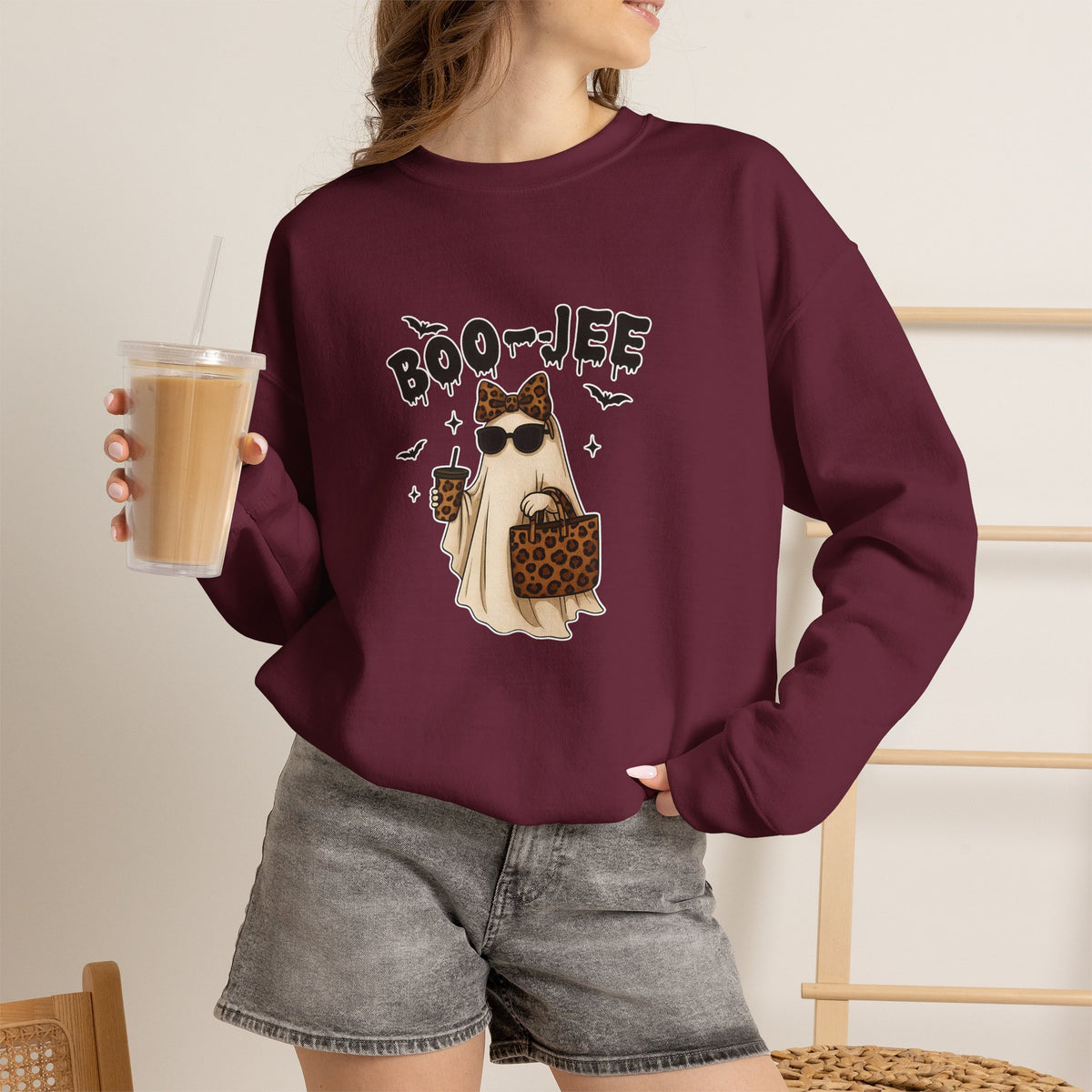 Boo-Jee Ghost Pug Sweatshirt — Cute Halloween Dog Crewneck
