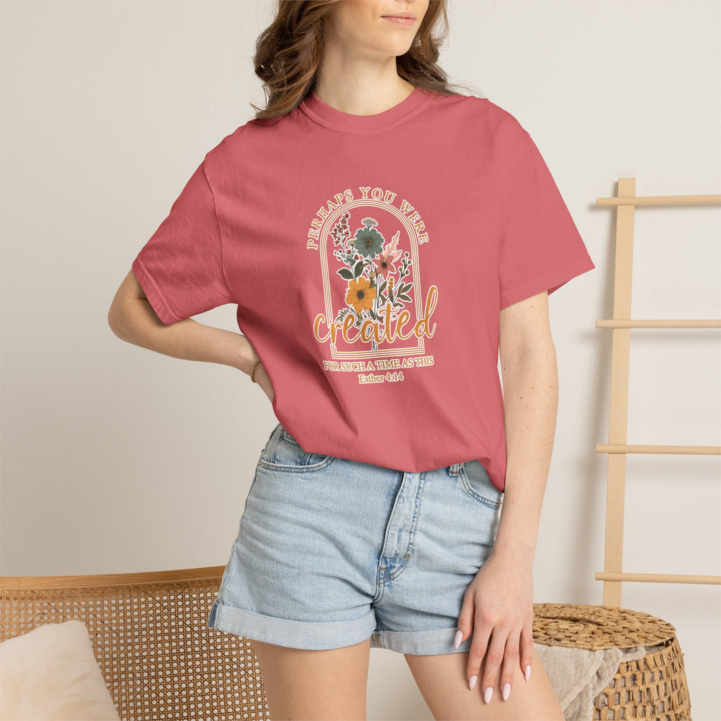 Created Floral T-Shirt — 'Made & Loved' Inspirational Christian Tee