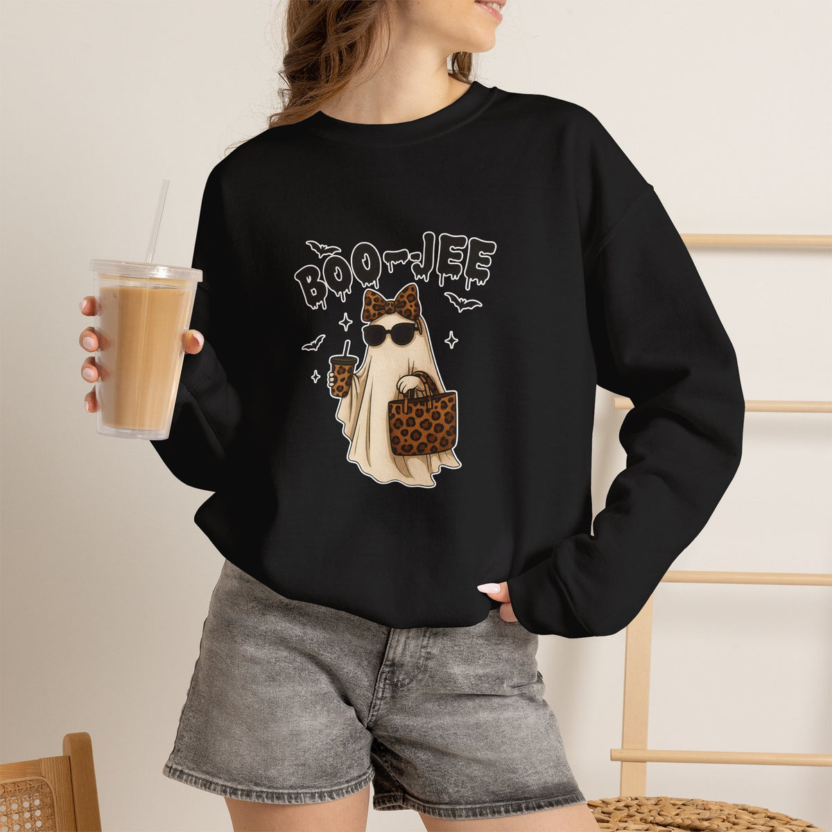 Boo-Jee Ghost Pug Sweatshirt — Cute Halloween Dog Crewneck