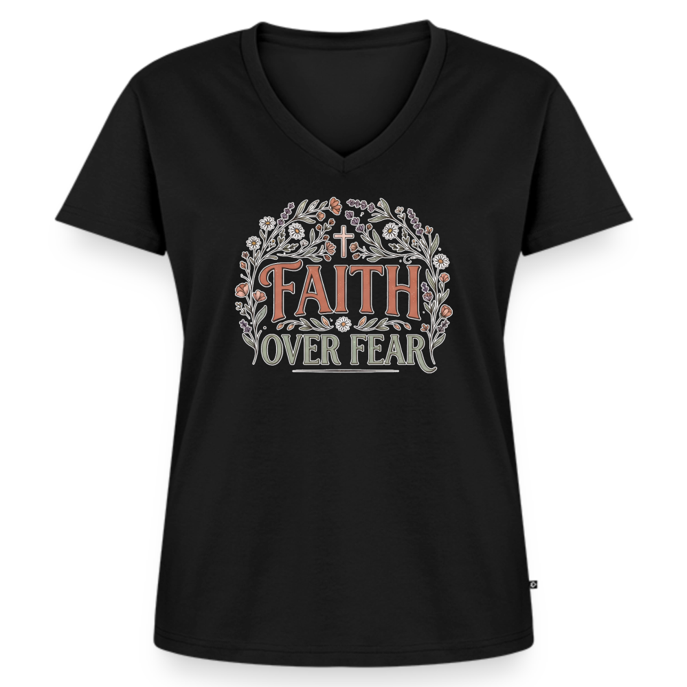 Women's Premium Organic V-Neck T-shirt - black