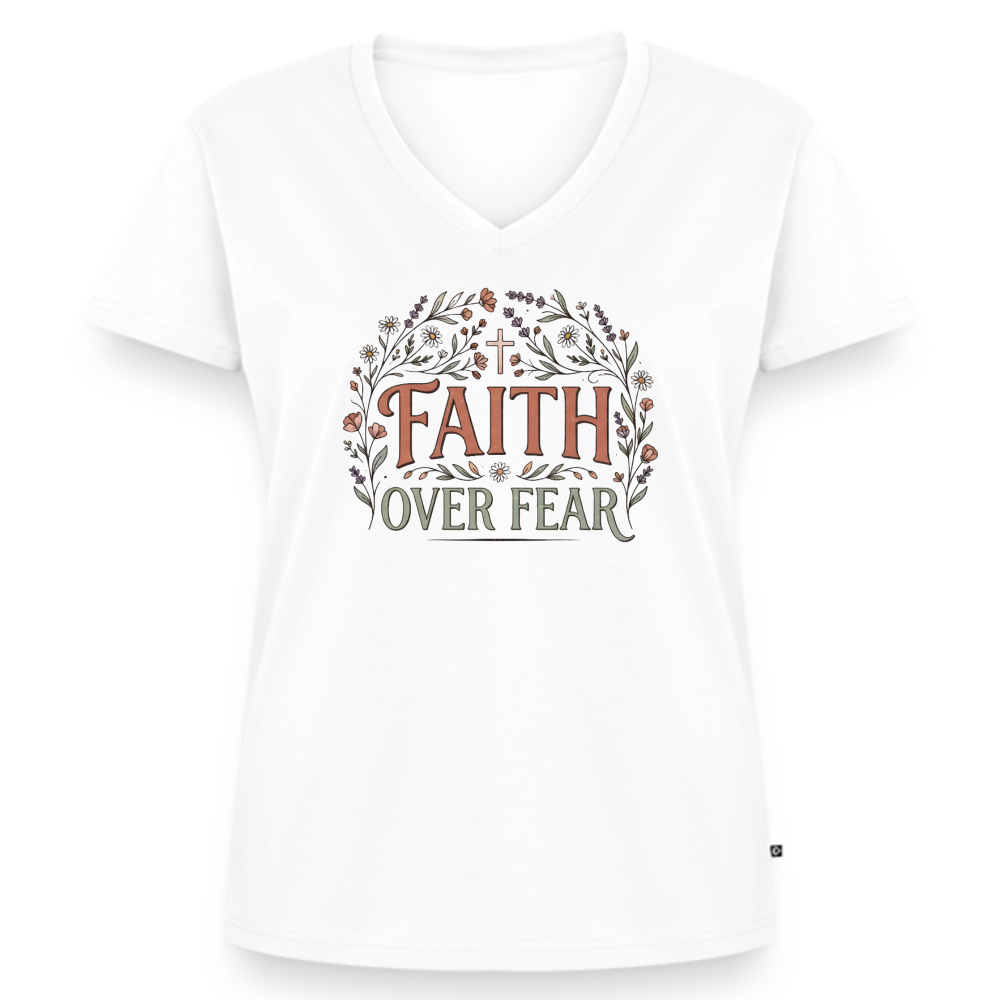 Women's Premium Organic V-Neck T-shirt - white