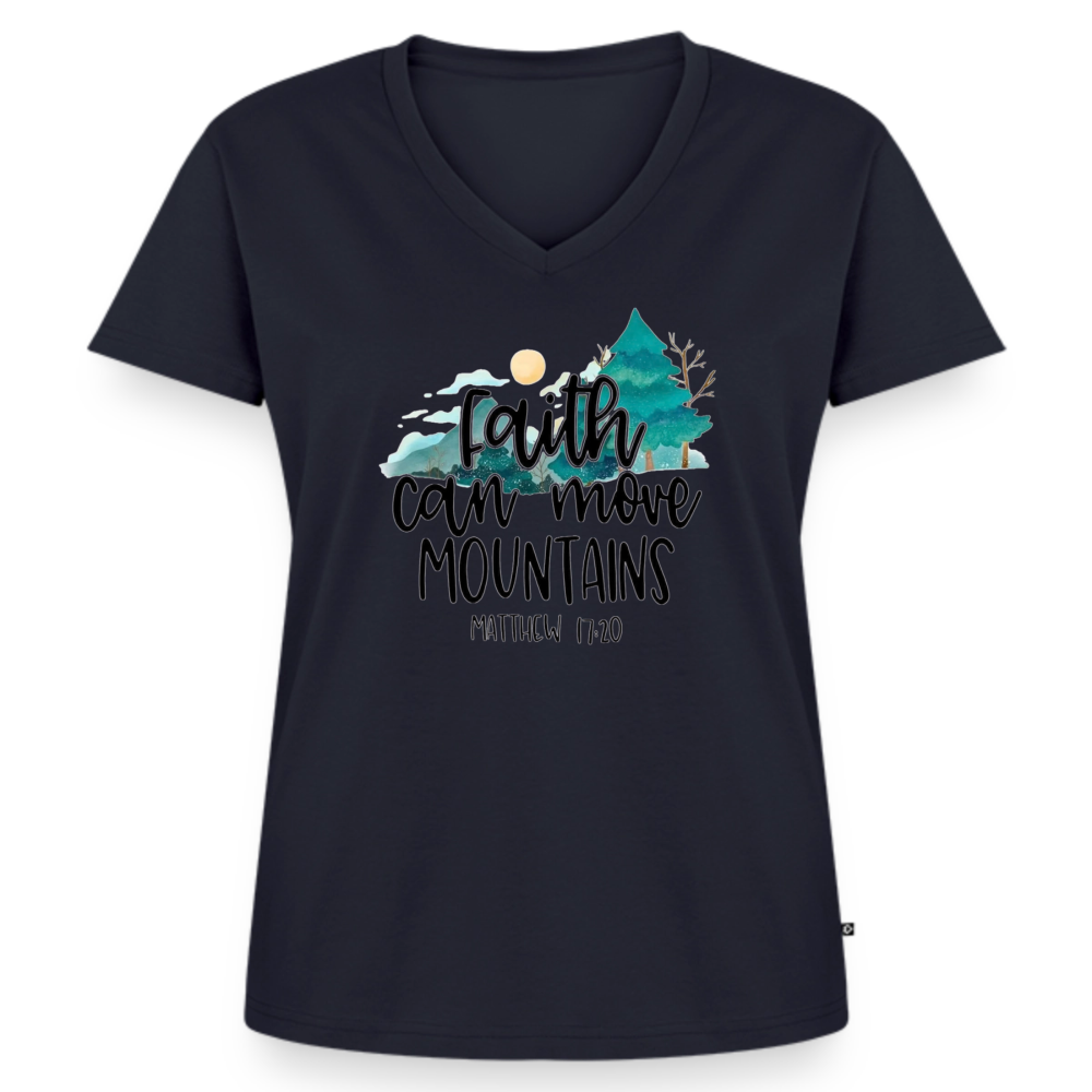 Women's Premium Organic V-Neck T-shirt - navy
