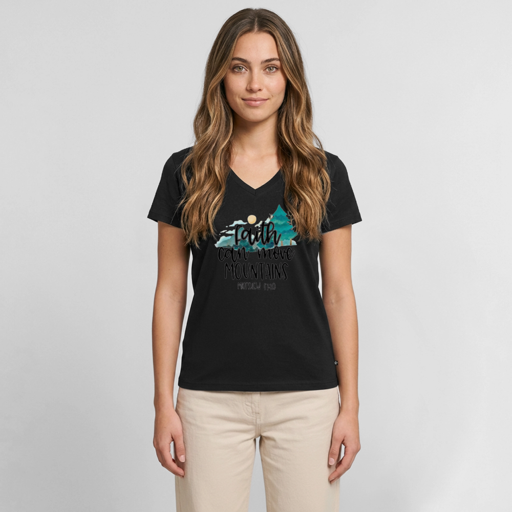 Women's Premium Organic V-Neck T-shirt - black