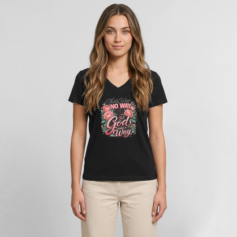 Women's Premium Organic V-Neck T-shirt - black