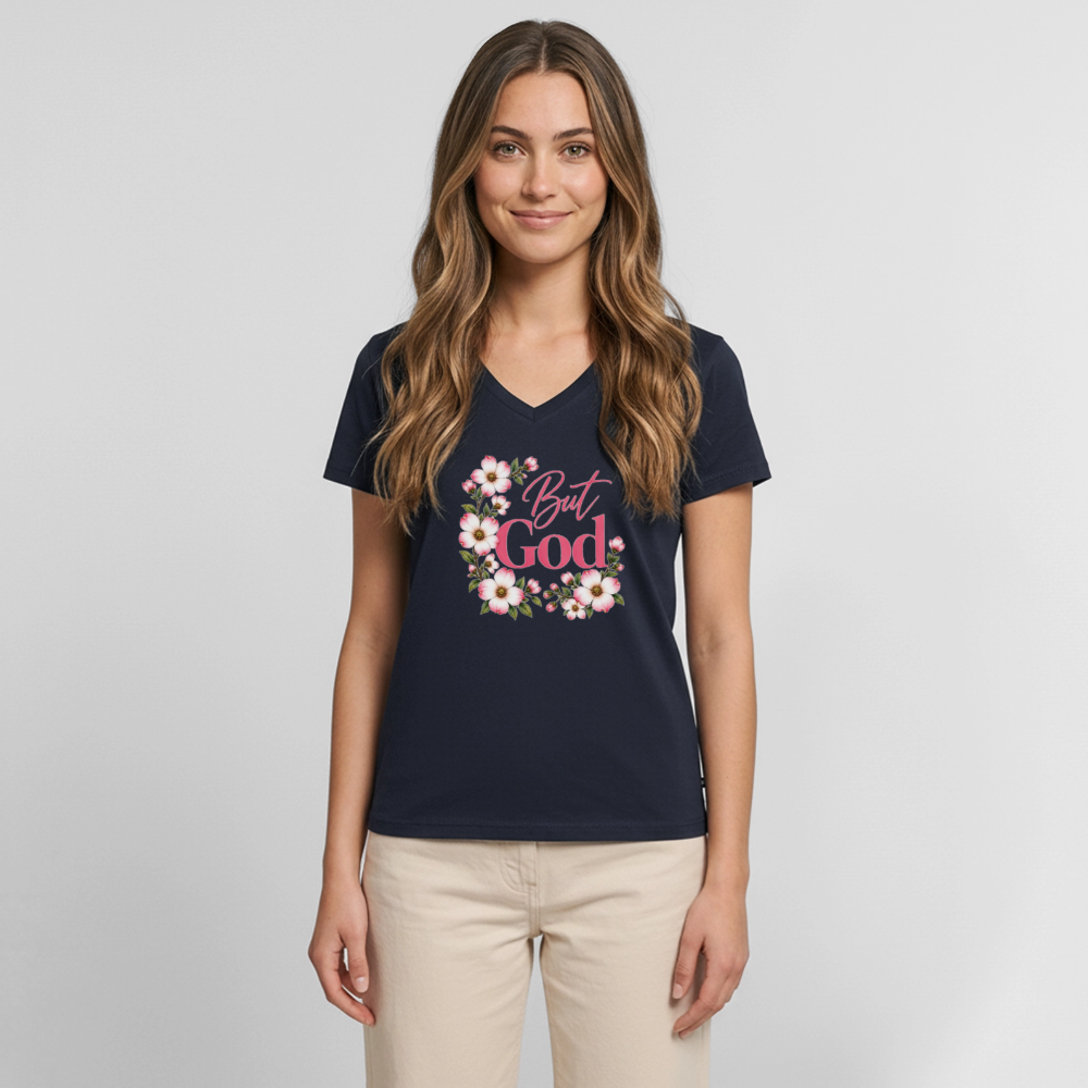 Women's Premium Organic V-Neck T-shirt - navy