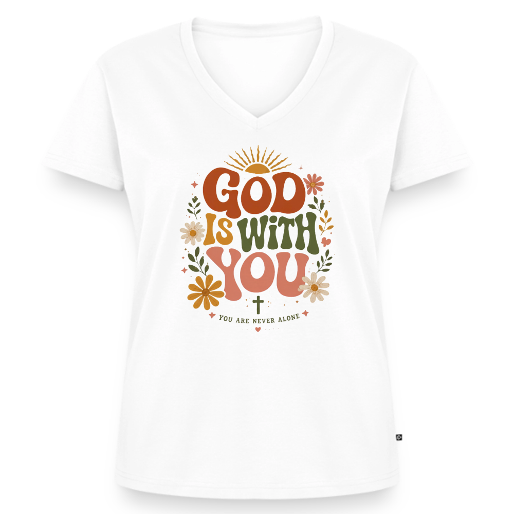 Women's Premium Organic V-Neck T-shirt - white