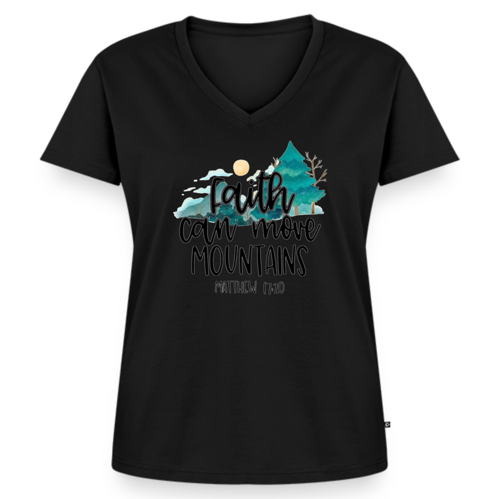 Women's Premium Organic V-Neck T-shirt - black