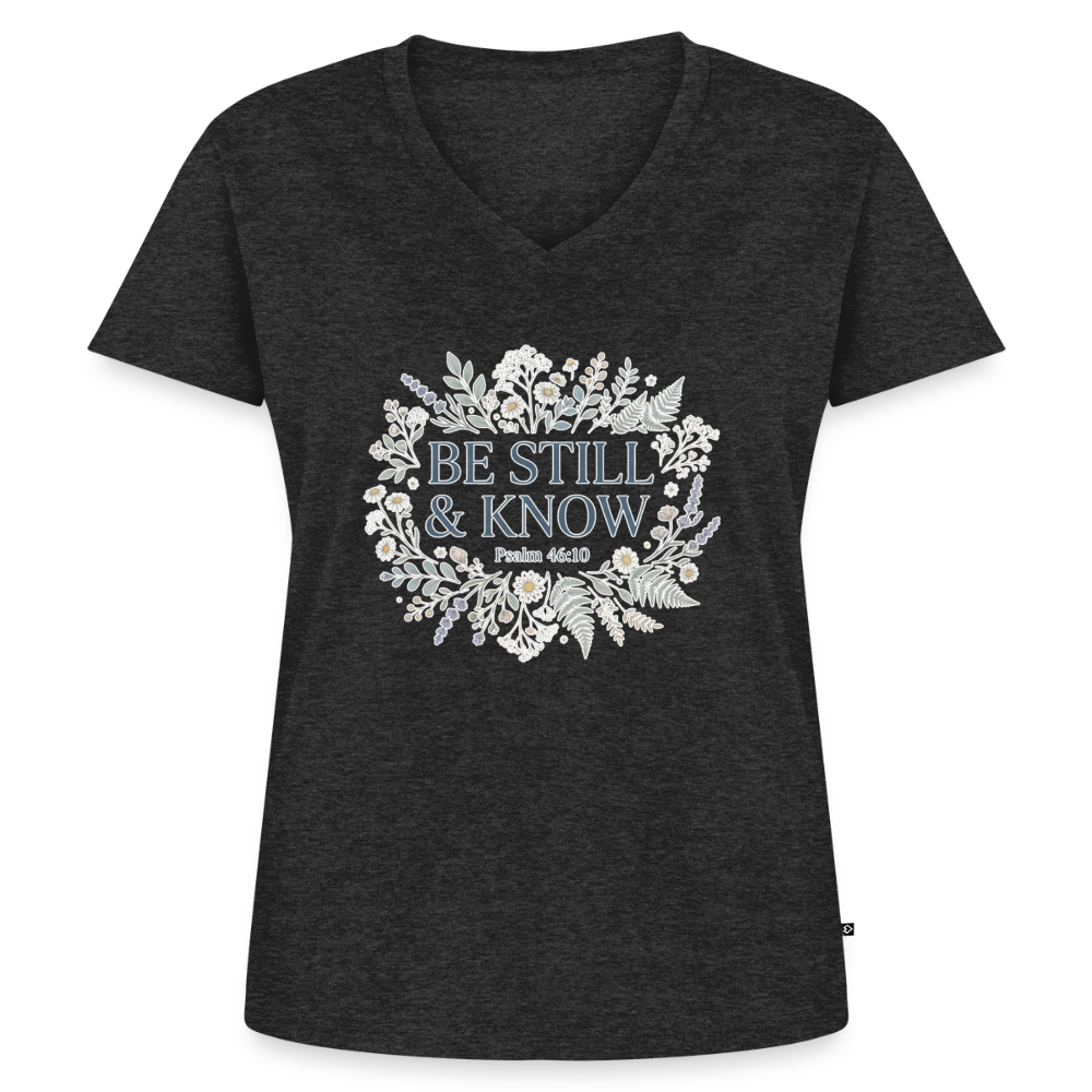 Women's Premium Organic V-Neck T-shirt - heather anthracite
