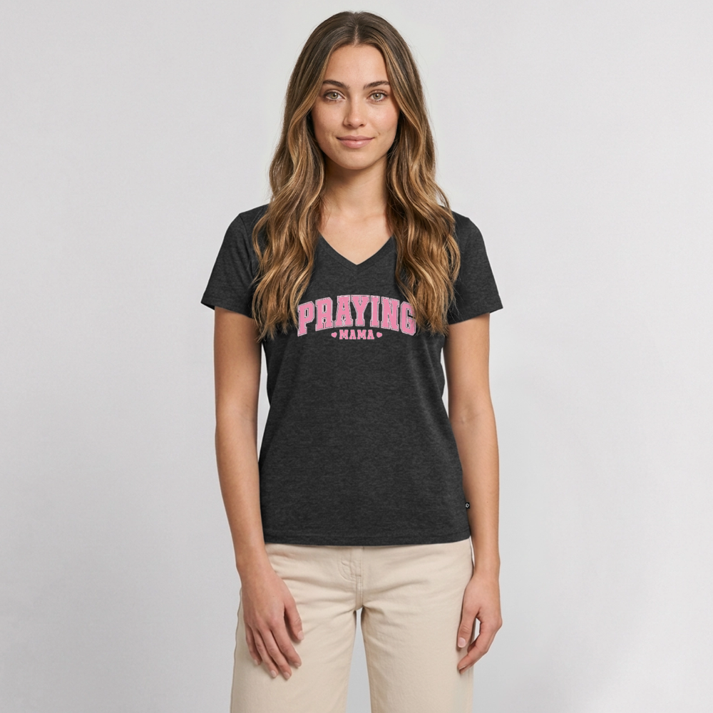 Women's Premium Organic V-Neck T-shirt - heather anthracite
