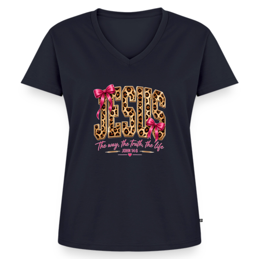 Women's Premium Organic V-Neck T-shirt - navy