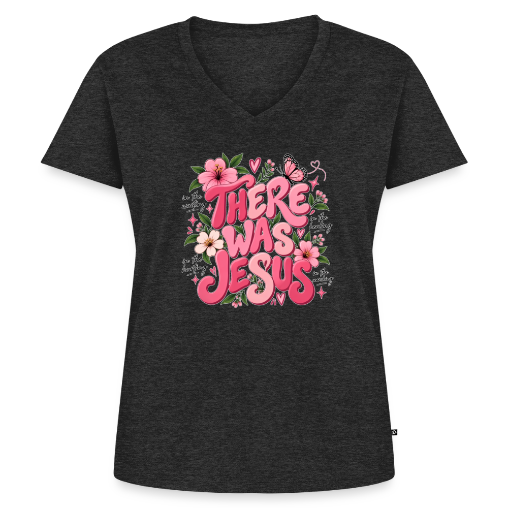 Women's Premium Organic V-Neck T-shirt - heather anthracite