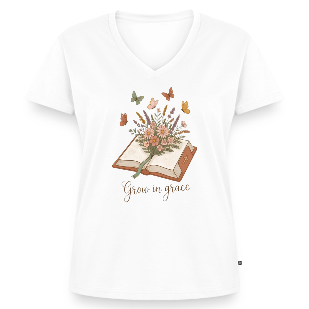 Women's Premium Organic V-Neck T-shirt - white
