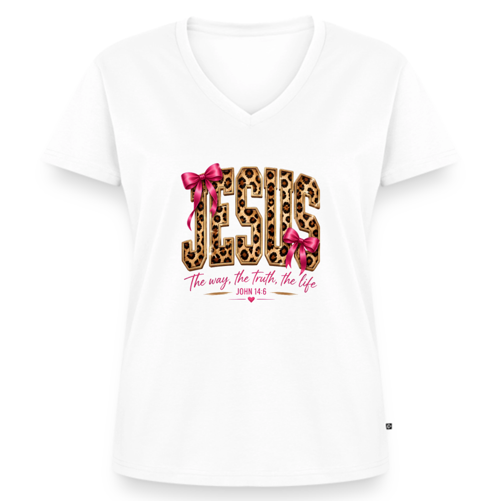 Women's Premium Organic V-Neck T-shirt - white