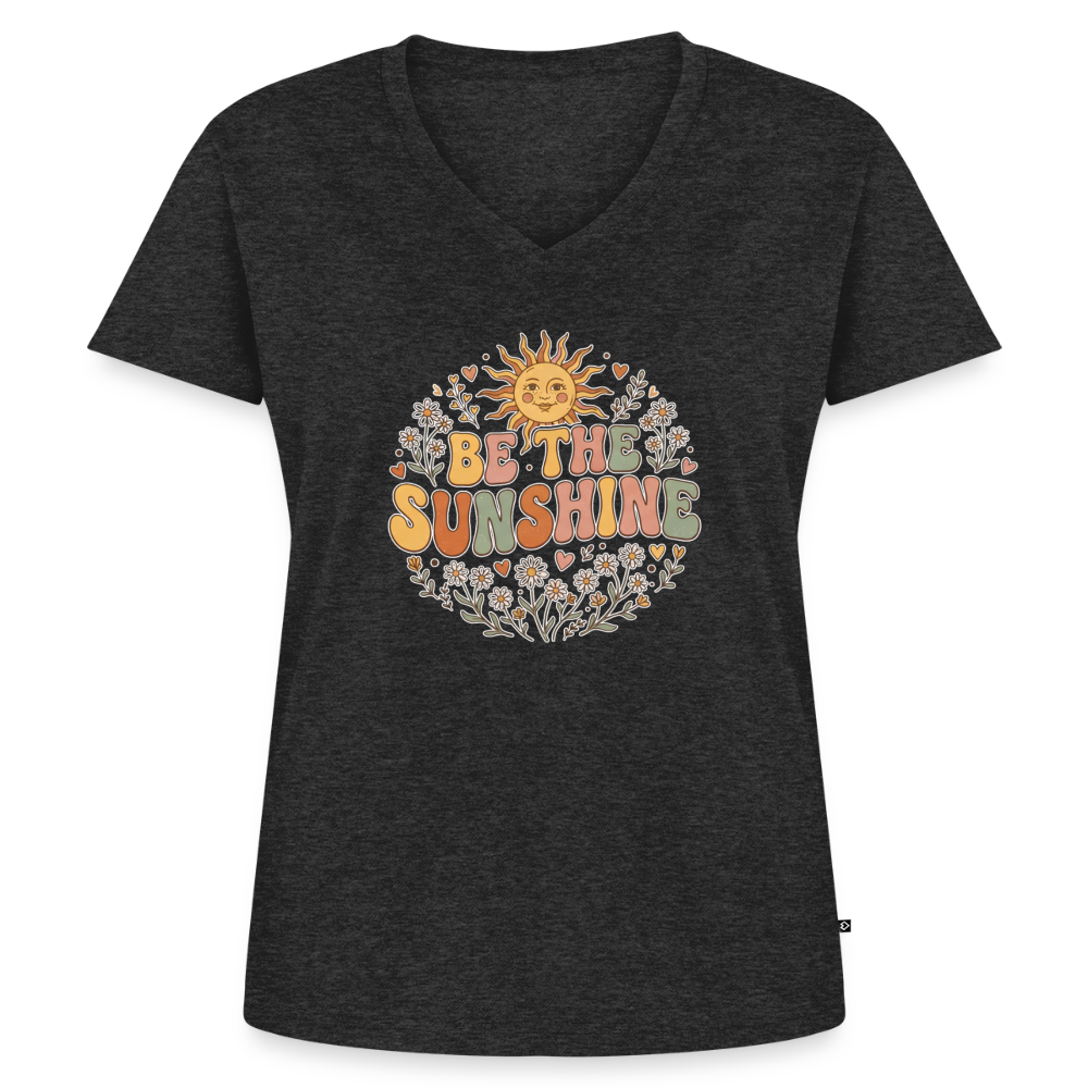 Women's Premium Organic V-Neck T-shirt - heather anthracite