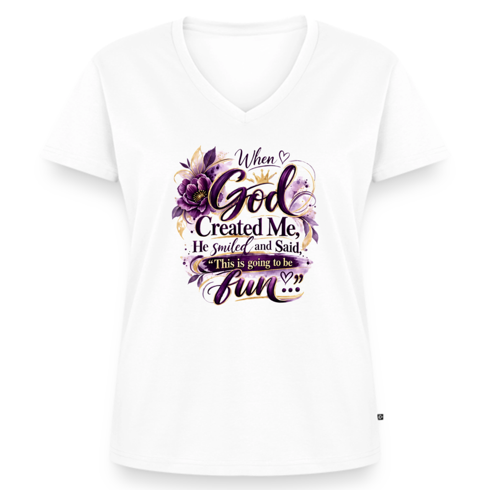 Women's Premium Organic V-Neck T-shirt - white
