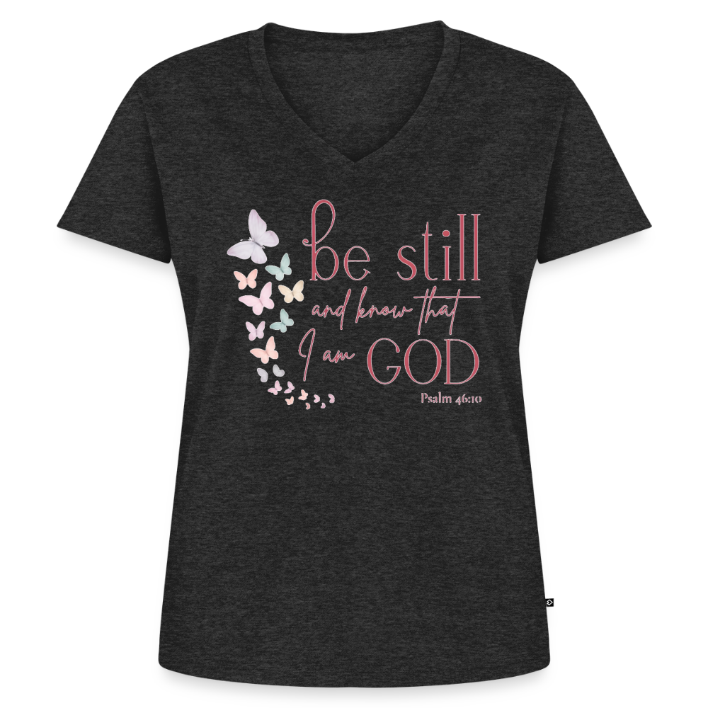 Women's Premium Organic V-Neck T-shirt - heather anthracite