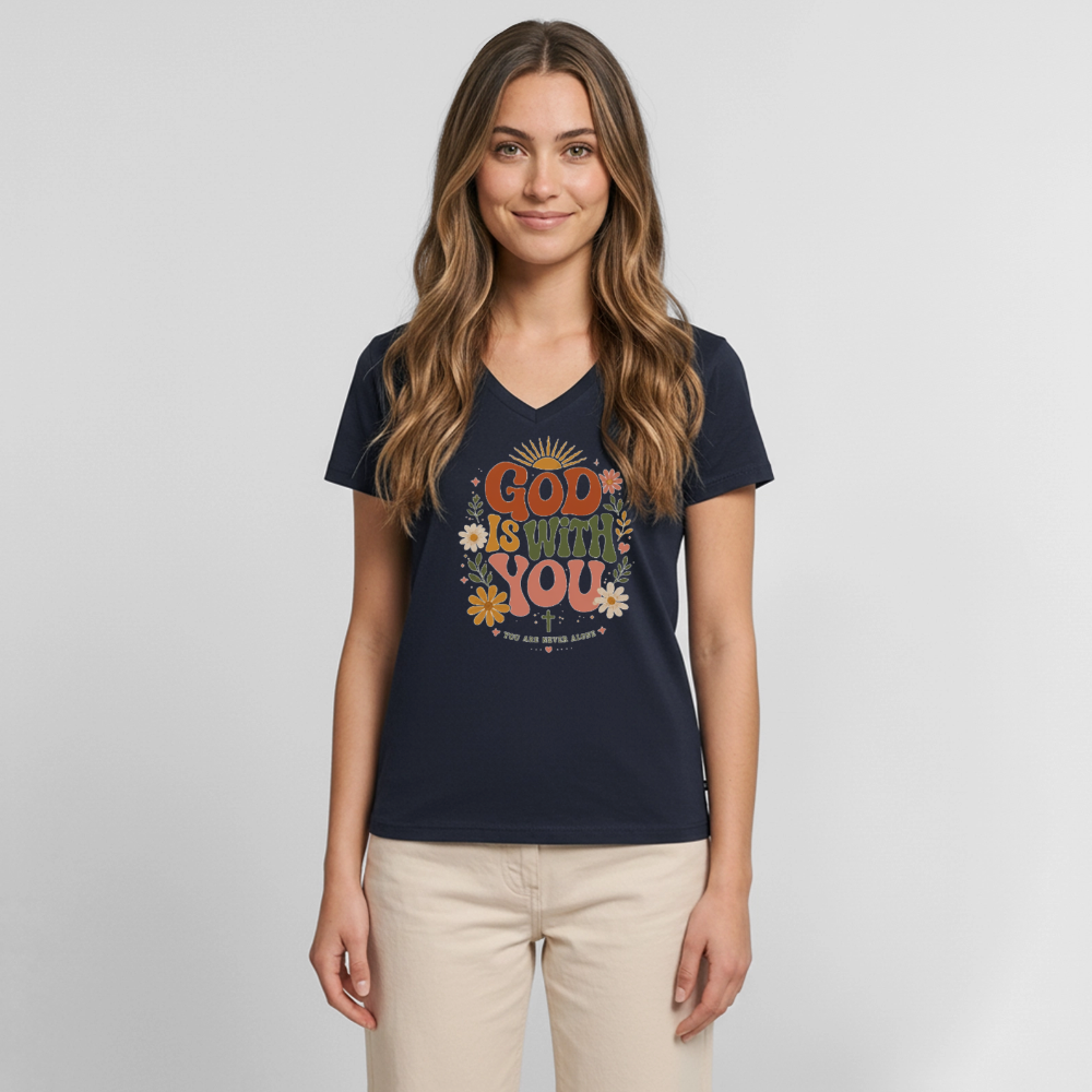 Women's Premium Organic V-Neck T-shirt - navy