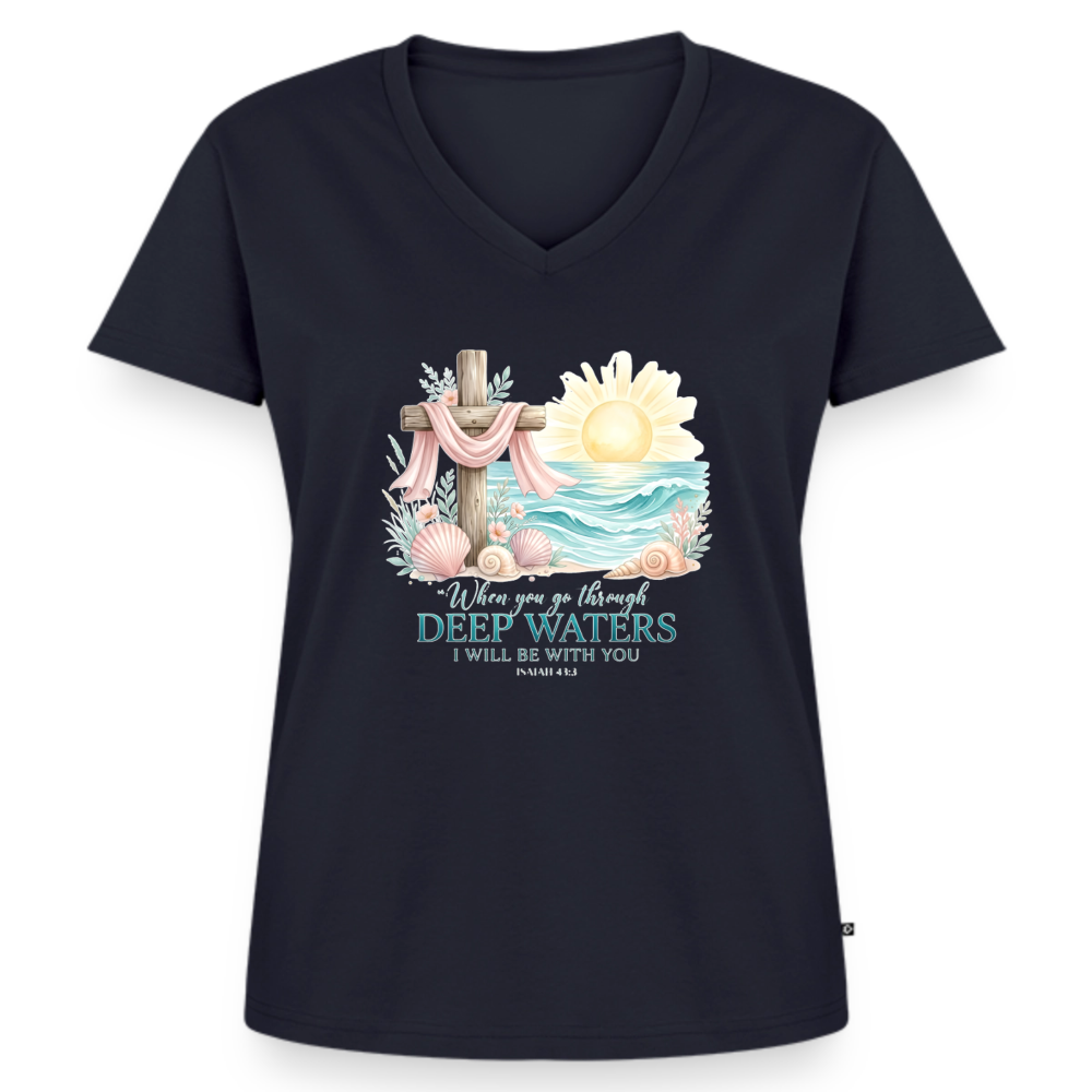 Women's Premium Organic V-Neck T-shirt - navy