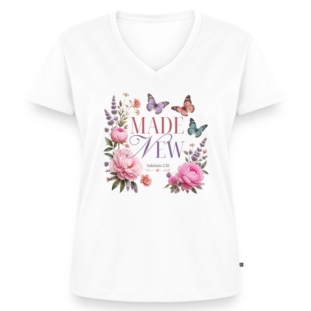 Women's Premium Organic V-Neck T-shirt - white