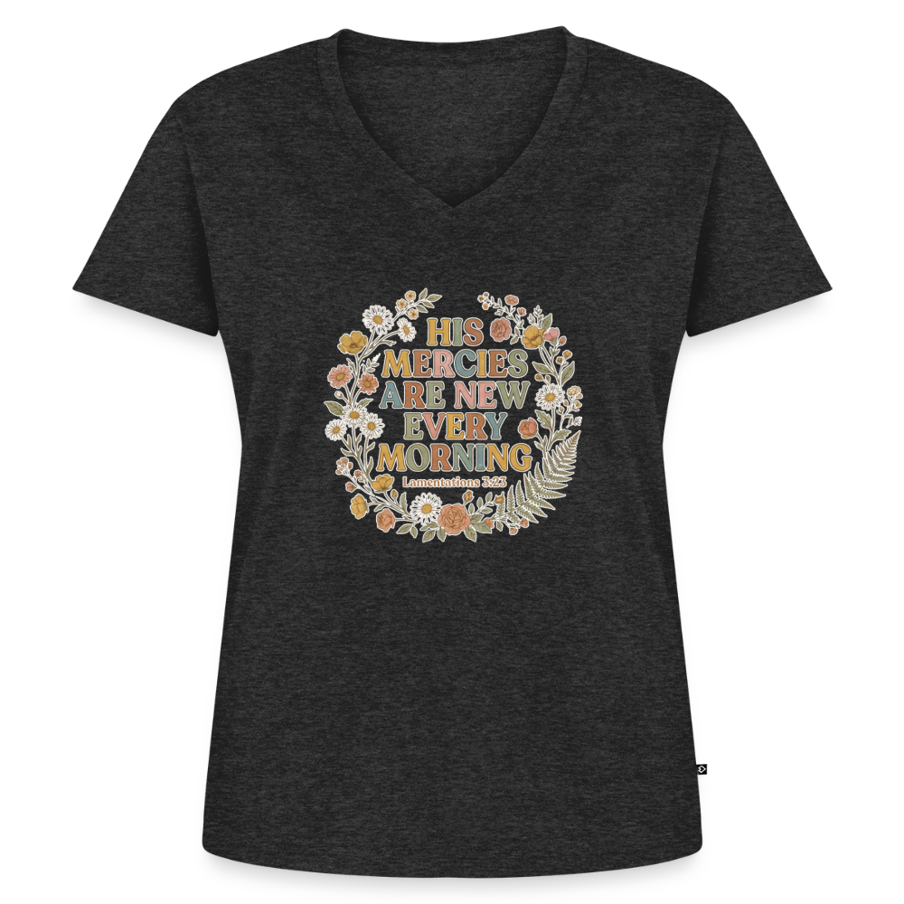 Women's Premium Organic V-Neck T-shirt - heather anthracite