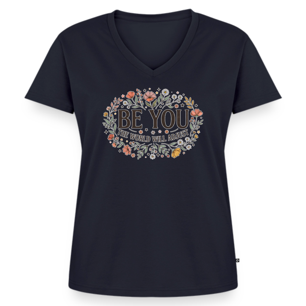 Women's Premium Organic V-Neck T-shirt - navy