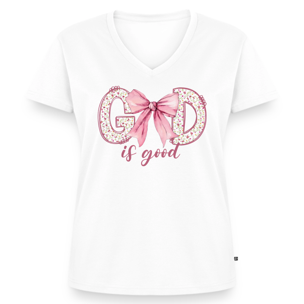 Women's Premium Organic V-Neck T-shirt - white