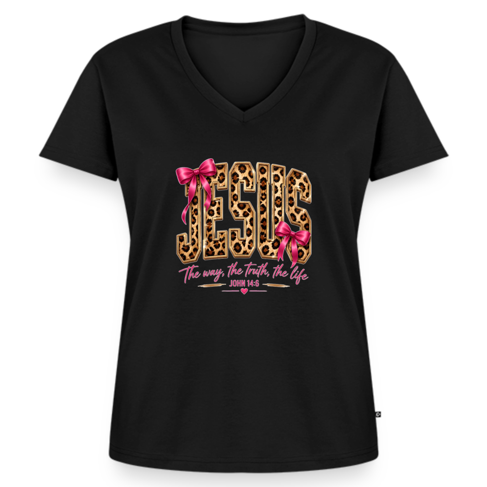 Women's Premium Organic V-Neck T-shirt - black
