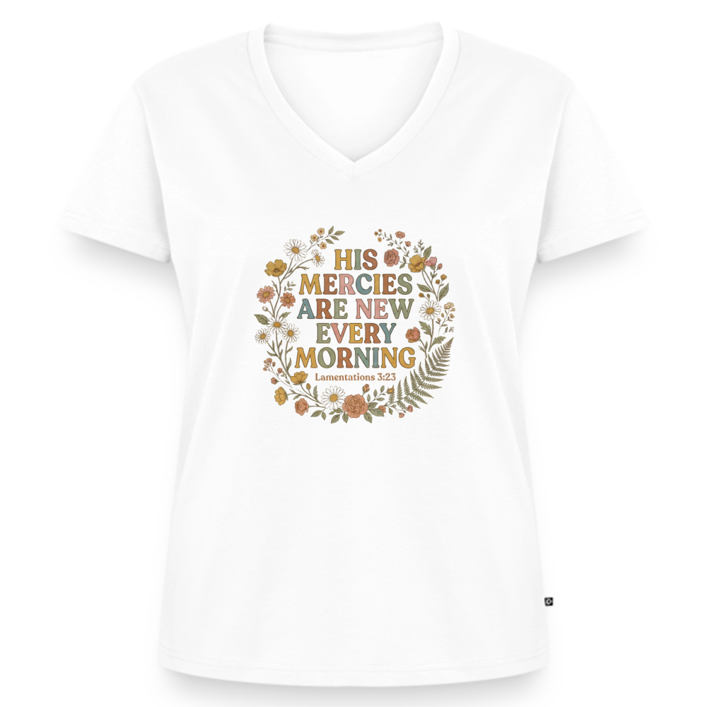 Women's Premium Organic V-Neck T-shirt - white