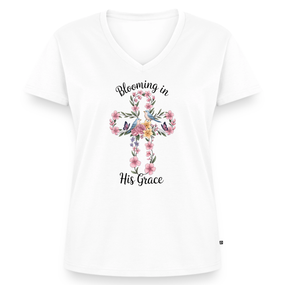 Women's Premium Organic V-Neck T-shirt - white