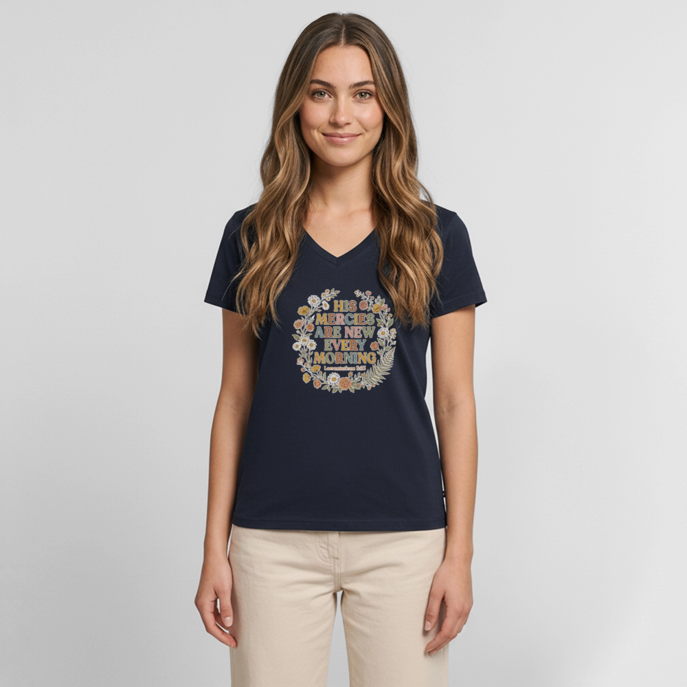 Women's Premium Organic V-Neck T-shirt - navy