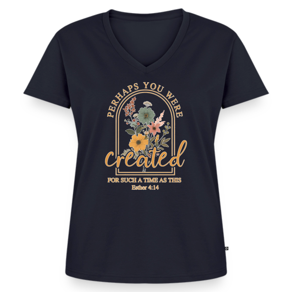 Women's Premium Organic V-Neck T-shirt - navy