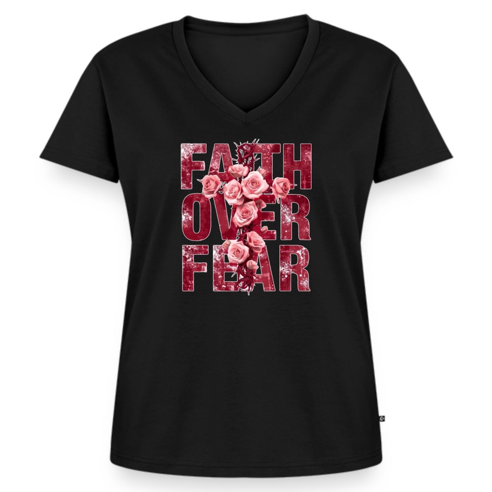 Women's Premium Organic V-Neck T-shirt - black