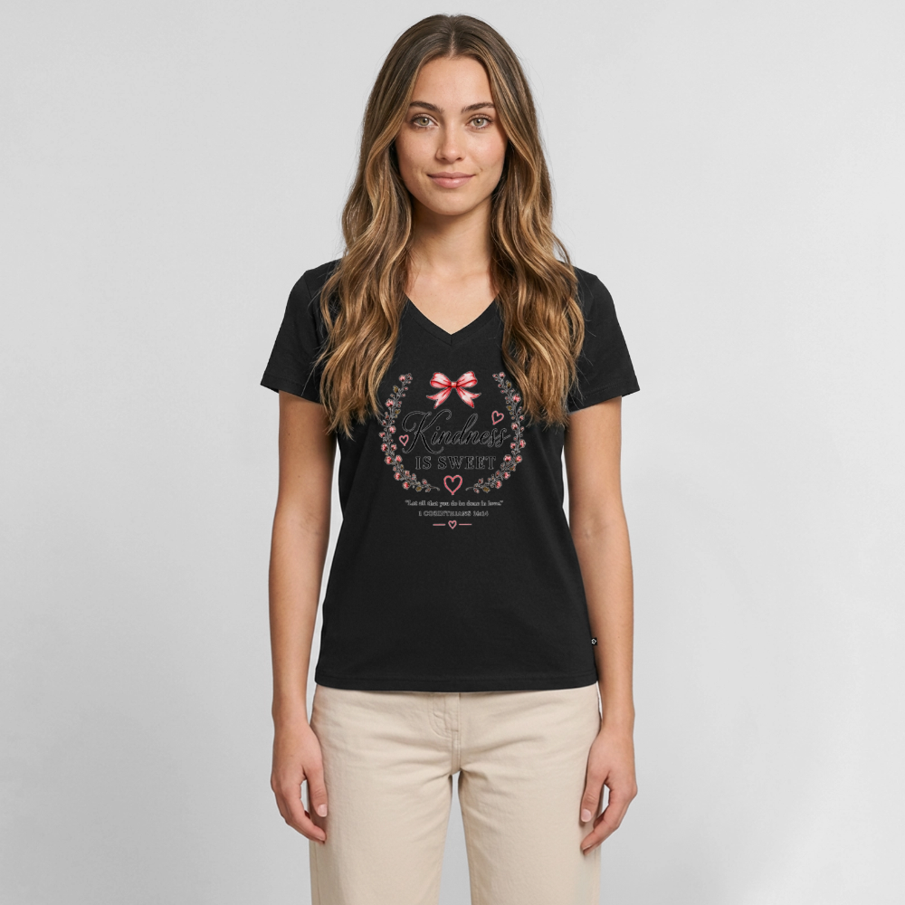 Women's Premium Organic V-Neck T-shirt - black