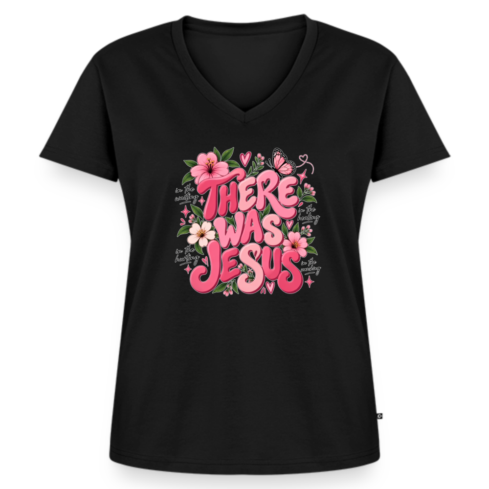 Women's Premium Organic V-Neck T-shirt - black