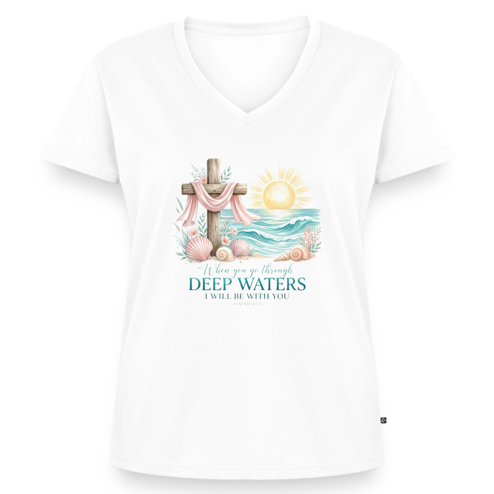 Women's Premium Organic V-Neck T-shirt - white