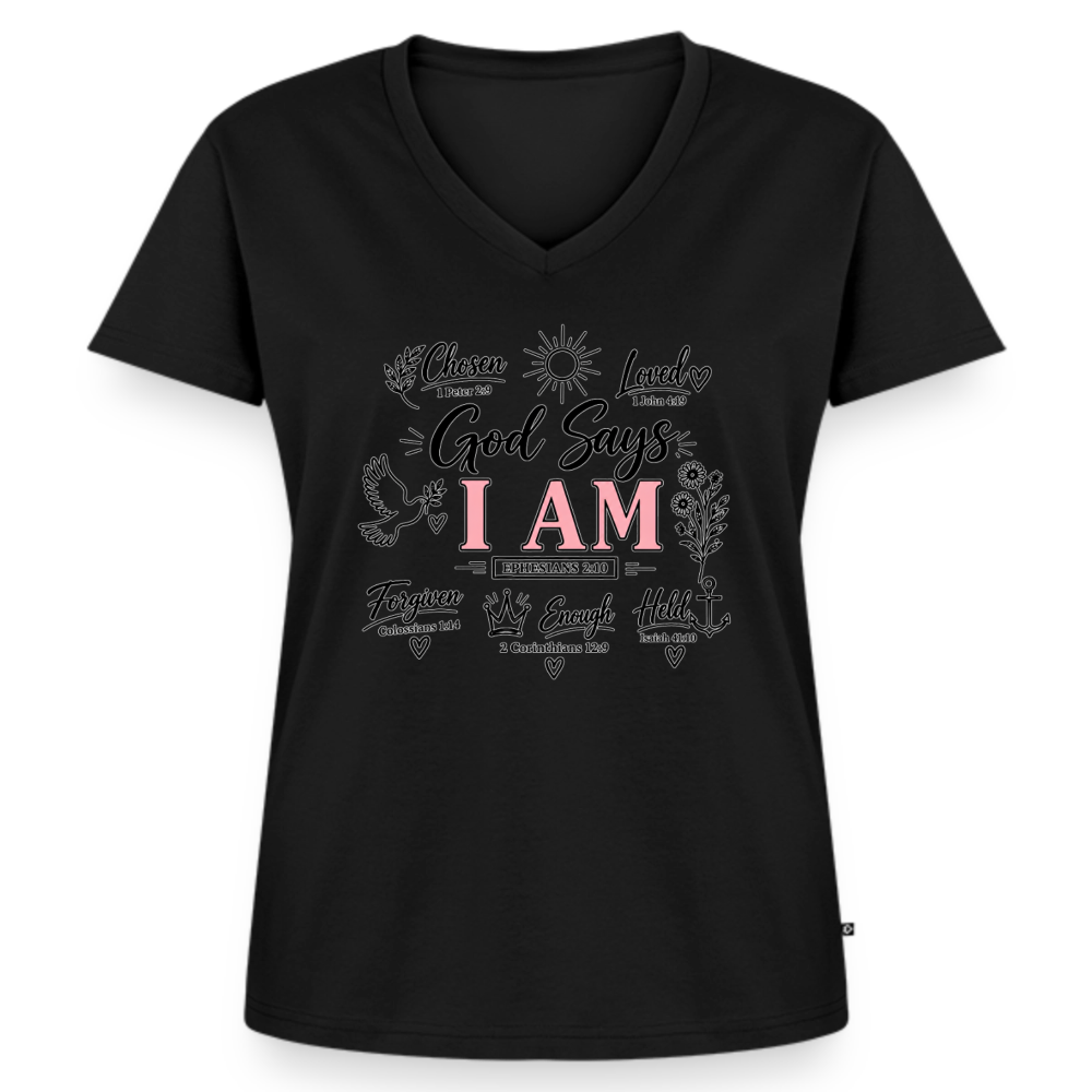 Women's Premium Organic V-Neck T-shirt - black