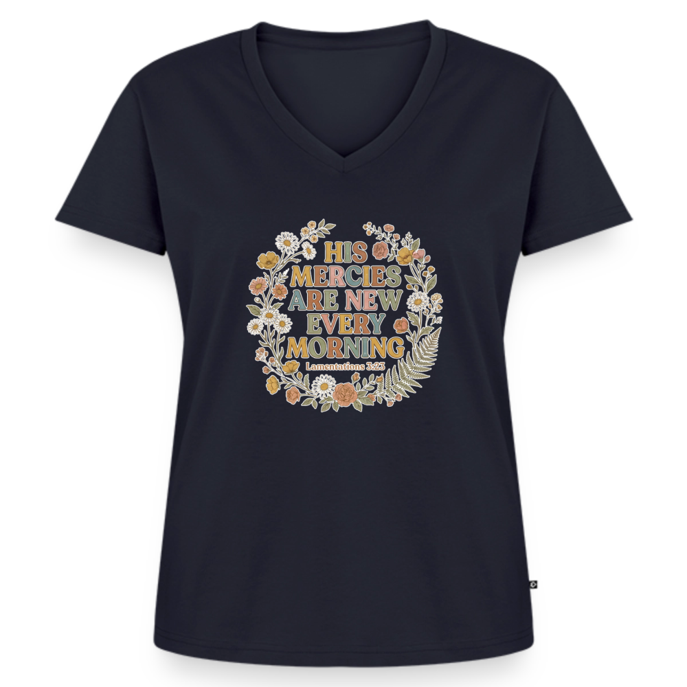 Women's Premium Organic V-Neck T-shirt - navy