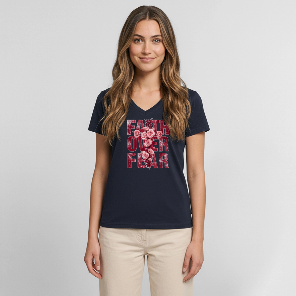 Women's Premium Organic V-Neck T-shirt - navy
