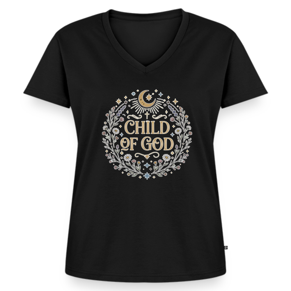 Women's Premium Organic V-Neck T-shirt - black