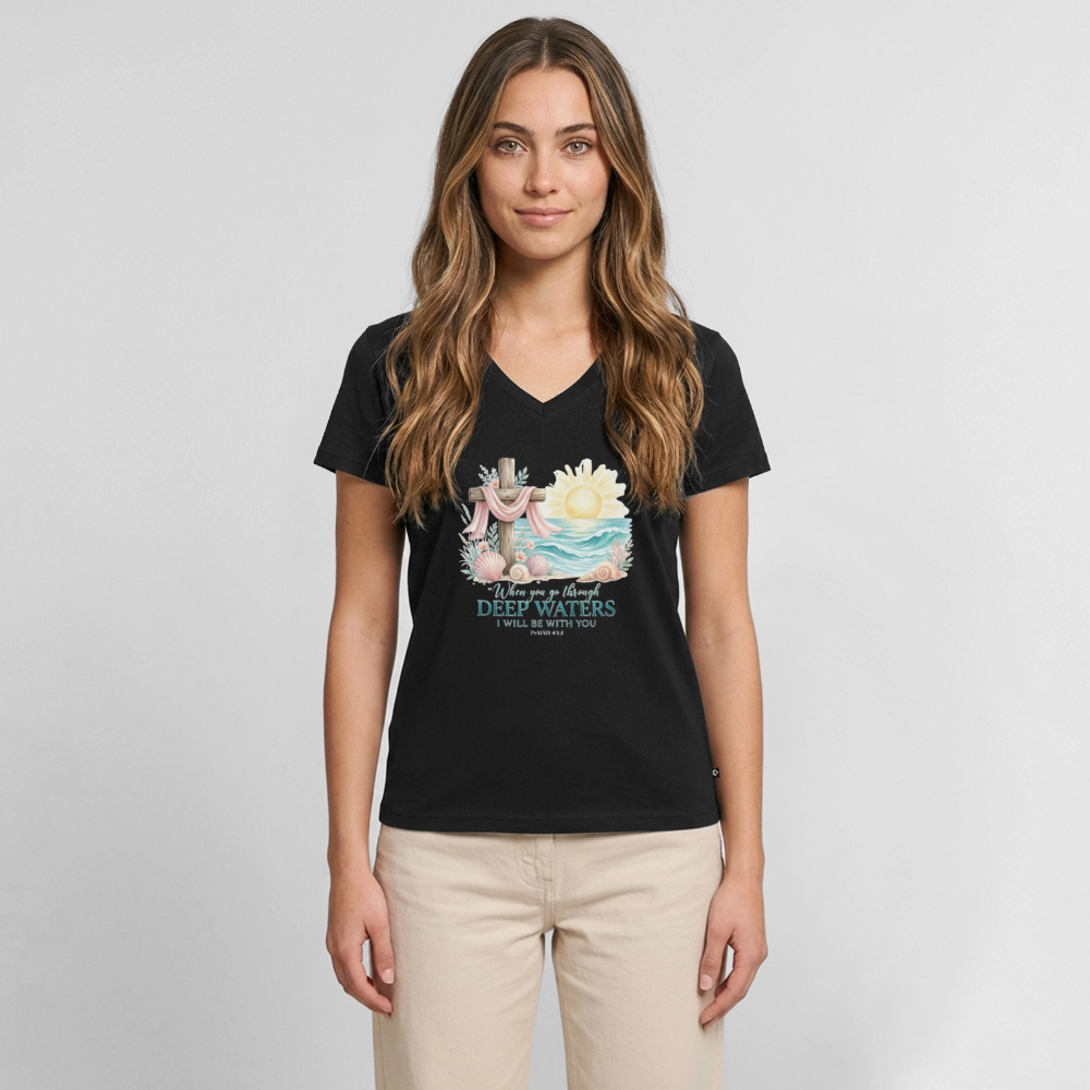 Women's Premium Organic V-Neck T-shirt - black