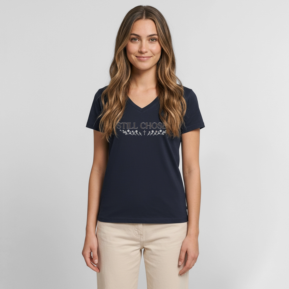 Women's Premium Organic V-Neck T-shirt - navy