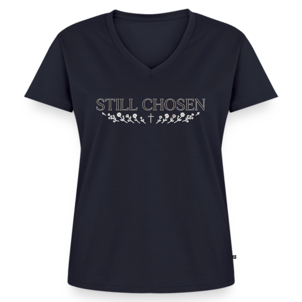 Women's Premium Organic V-Neck T-shirt - navy