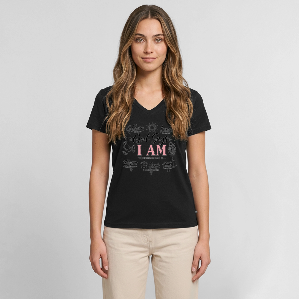 Women's Premium Organic V-Neck T-shirt - black